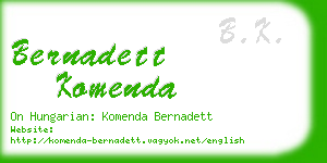 bernadett komenda business card